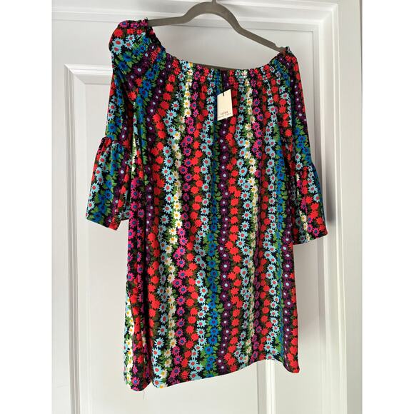 TRINA TURK Off Shoulder Flower Power Bell
Sleeve Mini Dress Size Small NWT - Picture 2 of 7